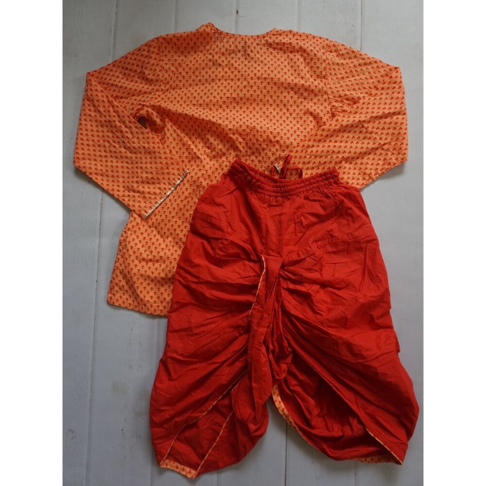 FabIndia Boys Orange/ Red Kurta Set – Size M, NWT - Picture 7 of 7